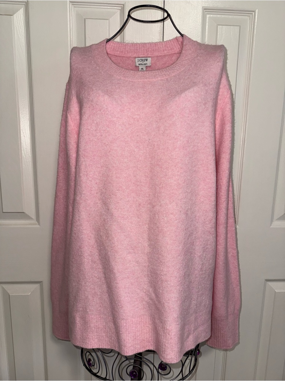 NWT J. Crew Pink Extra-Soft Crewneck Sweater. XL - Picture 2 of 6